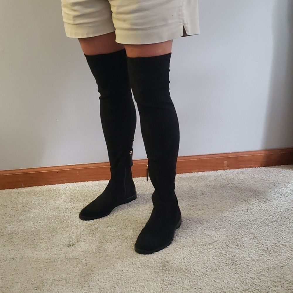 Antonio Melani Boot Womens sz 7 Leena Over the Knee Suede Sock Black